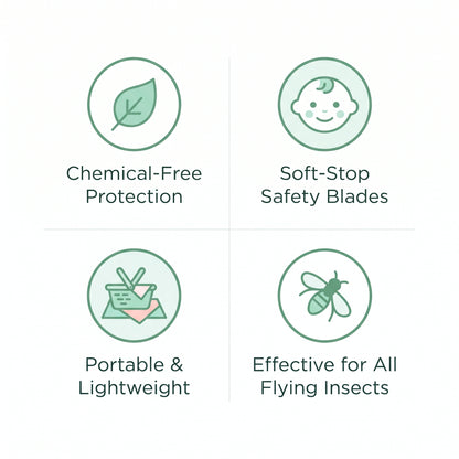 FlyShield™ Repellent Fan – Chemical-Free Insect Deterrent